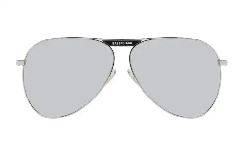 Balenciaga Metal Acetate Irregular Shape Sunglasses Women's Silver