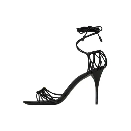 SAINT LAURENT Babylone Logo Plaque Sandals Women's