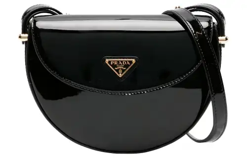 PRADA Patent Leather Crossbody Bag, Shoulder Bag Mini Women's Black