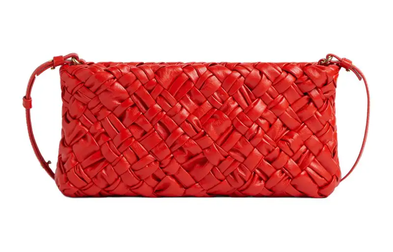 Bottega Veneta Kalimero Calfskin Handbag, Shoulder Bag Women's Red