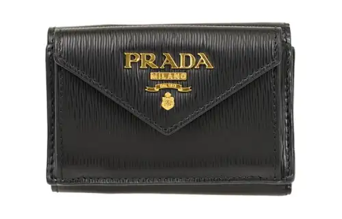 PRADA Cow Leather Wallet Women's Black