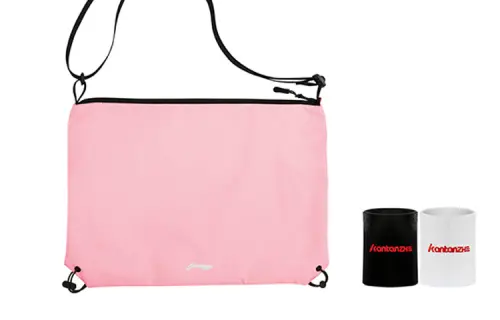 Li Ning Polyester Crossbody Bag, Shoulder Bag Regular Unisex Pink