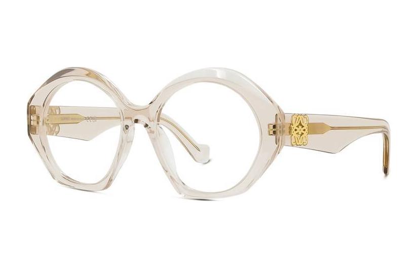 LOEWE Acetate Irregular Shape Eyeglass Frames Women's Beige