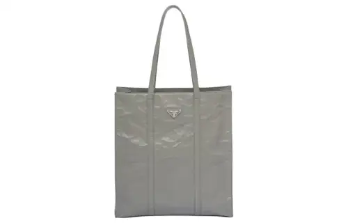 PRADA Leather Tote Bag, Shopping Bag, Handbag Medium Women's Slate Gray