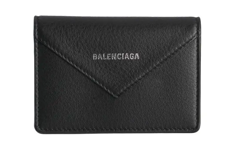 Balenciaga Papier Calfskin Wallet Women's Black