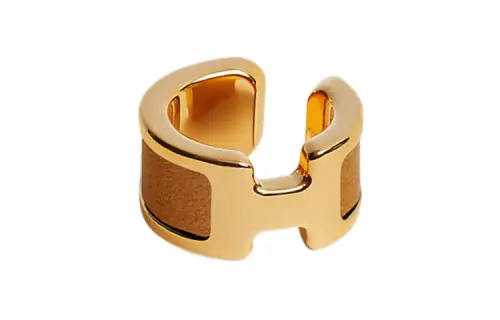HERMES Gold Plated Clip On Earrings Women's
