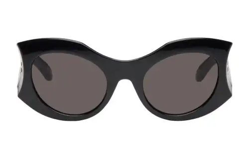 Balenciaga Nylon Irregular Shape Sunglasses Women's Black
