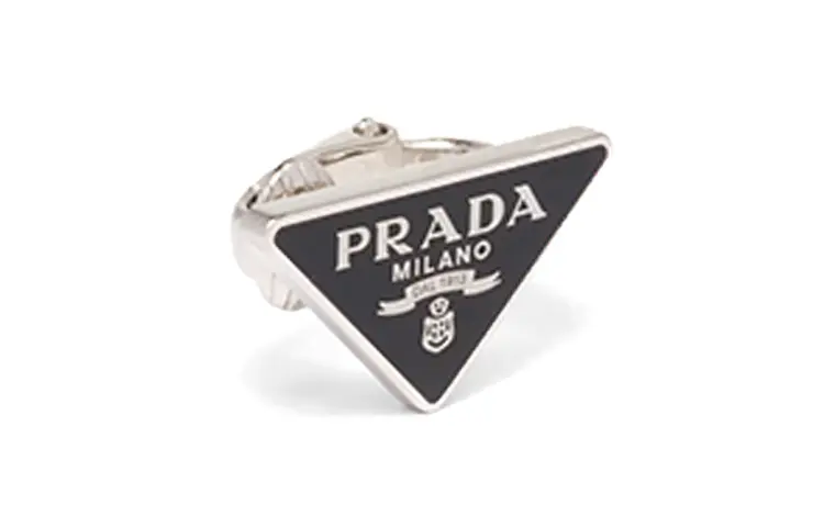 PRADA 925 Sterling Silver Clip On Earrings Women's Black