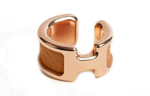 HERMES Olympe Gold Plated Clip On Earrings Women's