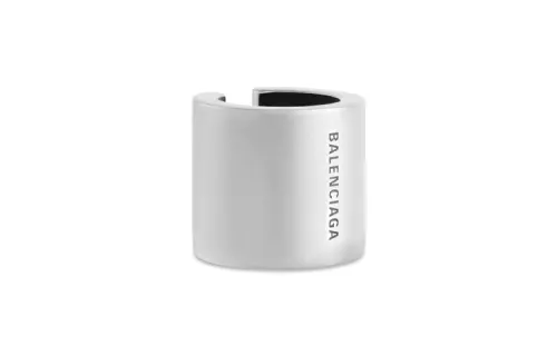 Balenciaga Brass Clip On Earrings Women's Silver