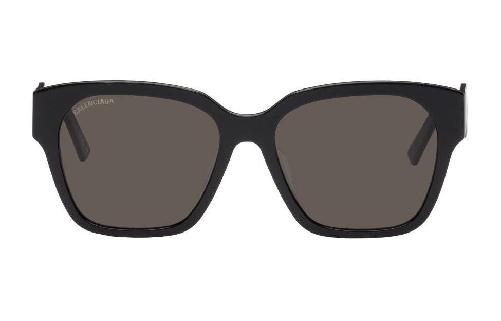 Balenciaga Acetate Irregular Shape Sunglasses Men's Black
