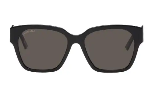 Balenciaga Acetate Irregular Shape Sunglasses Men's Black