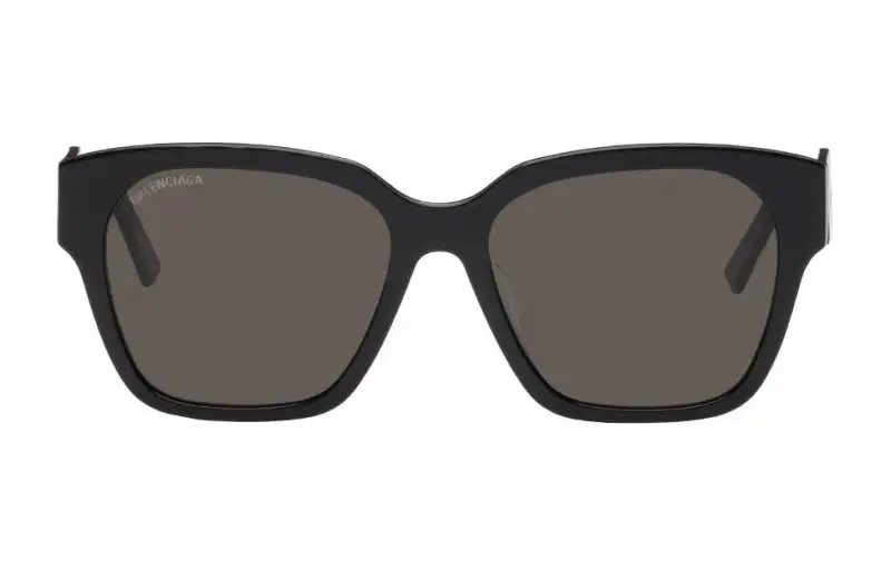 Balenciaga Acetate Irregular Shape Sunglasses Men's Black