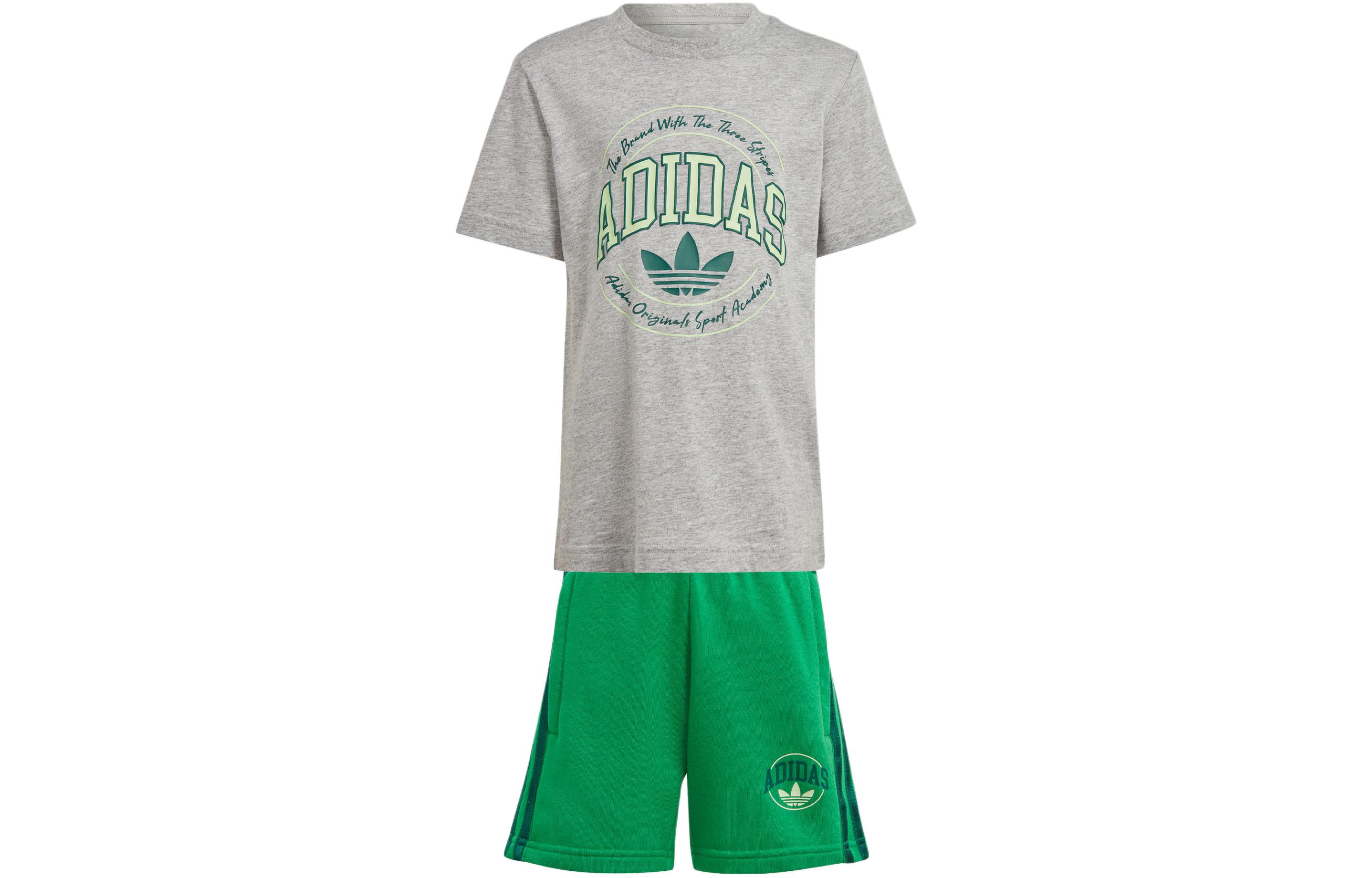 Спортивный костюм adidas originals VRCT SHORT TEE SET (серый) — фото 5