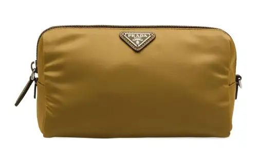 PRADA Nylon Makeup Bag Women's Brown