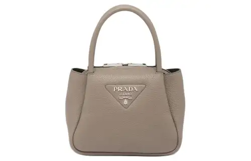 PRADA Leather Shoulder Bag, Crossbody Bag, Handbag Mini Women's Clay Gray