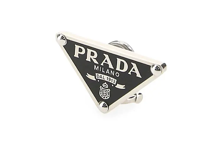 PRADA Triangle Logo-Plaque Earring