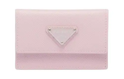 PRADA Saffiano Leather Card Holder Women's Pink