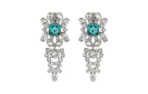 GUCCI Clip On Earrings Unisex Blue/Silver
