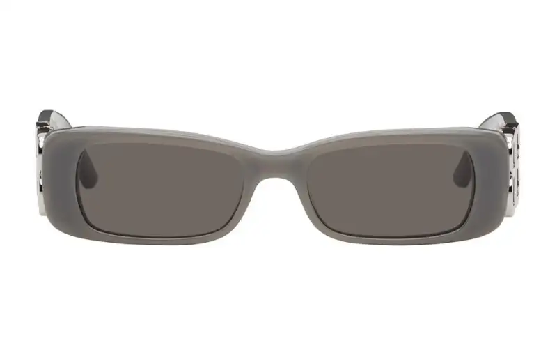 Balenciaga Acetate Irregular Shape Sunglasses Men's Gray