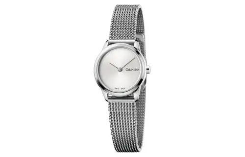 CALVIN KLEIN Wrist Watches Quartz Movement Stainless Steel Strap 24mm Silver Dial Women's Watch 30m Water Resistant