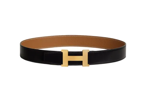 HERMES Constance Leather Belts Men's Width 3.8cm