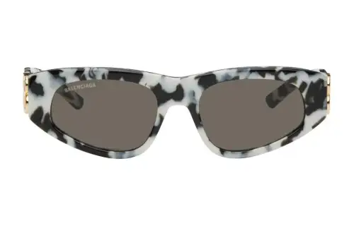 Balenciaga Acetate Irregular Shape Sunglasses Women's Black White