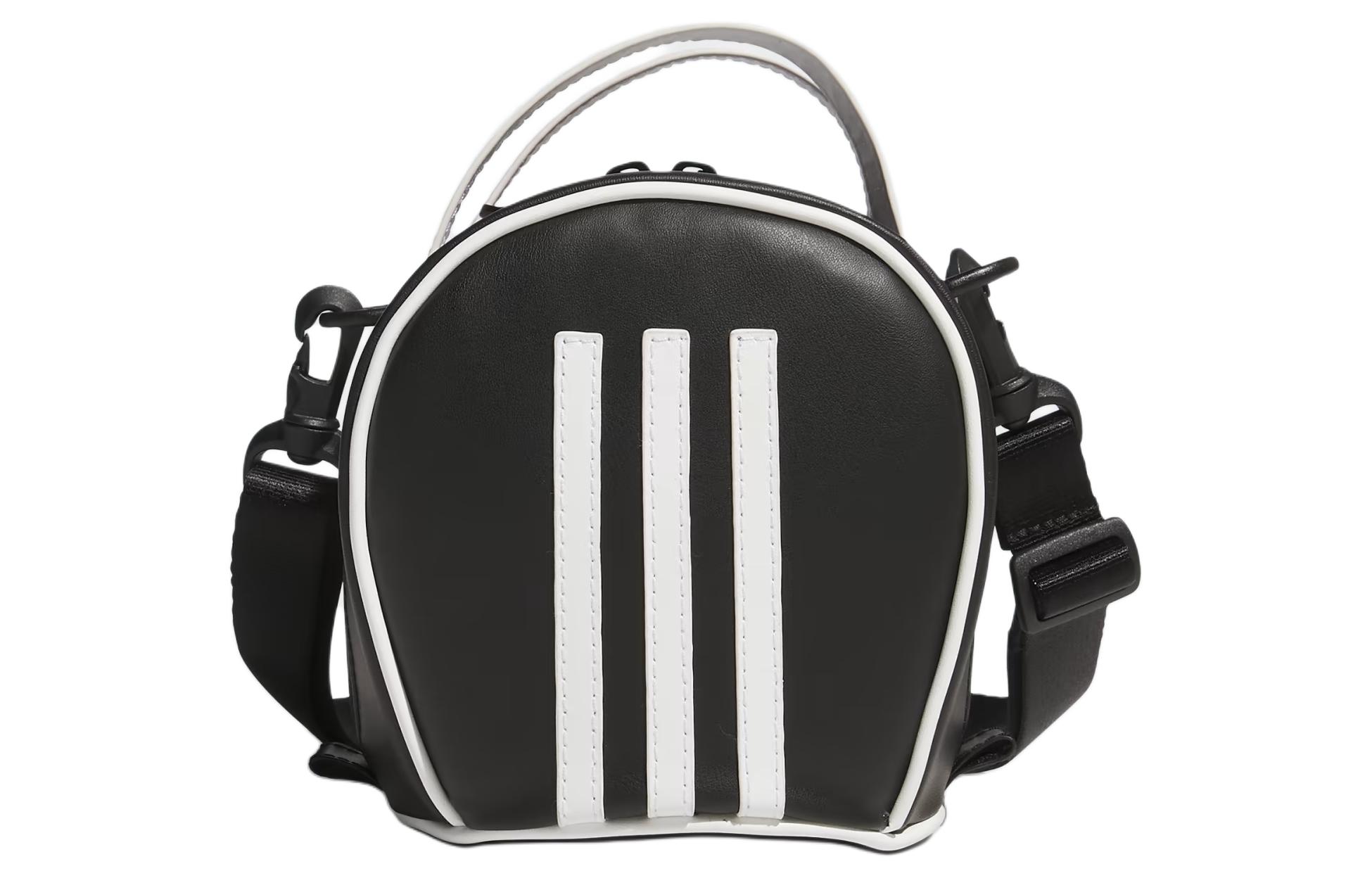 Adidas Polyurethane Artificial Leather Shoulder Bag, Crossbody Bag, Handbag Women's Black & White