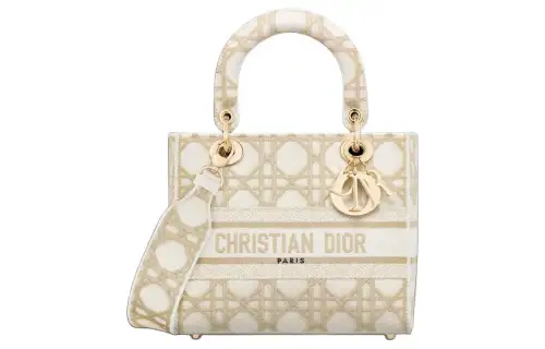 DIOR Patterned Barbs Handbag, Shoulder Bag, Crossbody Bag, Handbag Medium Women's White