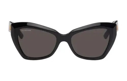 Balenciaga Acetate Irregular Shape Sunglasses Women's Black
