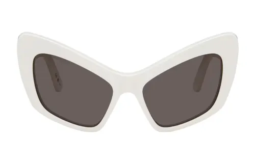 Balenciaga Acetate Irregular Shape Sunglasses Men's White