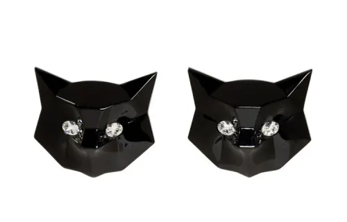 MIU MIU Resin Clip On Earrings Women's Black