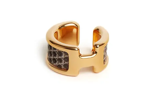 HERMES Clip On Earrings Women's Brown