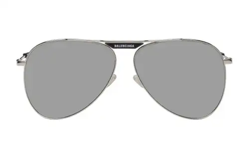 Balenciaga Metal Aviator Sunglasses Women's Silver
