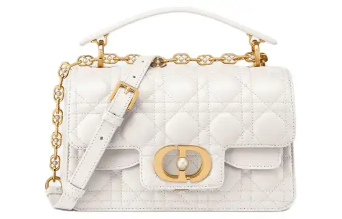 DIOR Jolie Cow Leather Shoulder Bag, Crossbody Bag, Handbag Small Women's Milk White