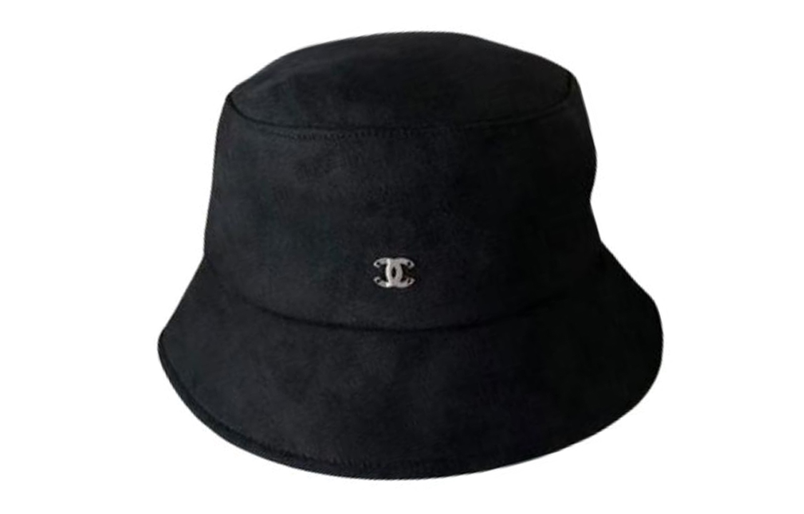 CHANEL Viscose, Mulberry Silk, Cotton Bucket Hats Women's Black