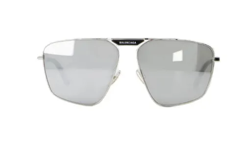 Balenciaga Metal Aviator Sunglasses Men's Silver