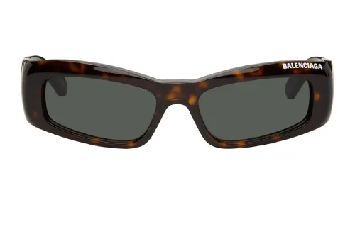 Balenciaga Acetate Irregular Shape Sunglasses Men's Tortoiseshell