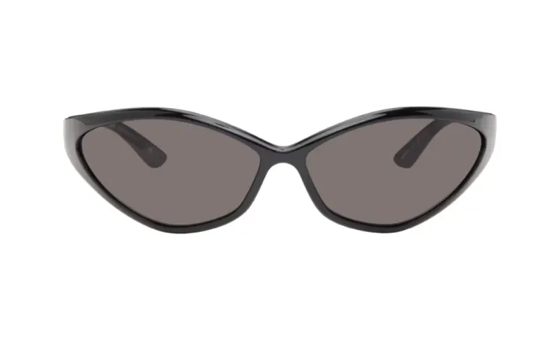 Balenciaga Nylon Bio Based Irregular Shape Sunglasses Unisex Black