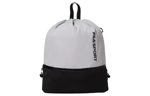 FILA Nylon Backpack Gym Bag Unisex Light Gray