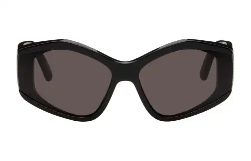 Balenciaga Acetate Irregular Shape Sunglasses Men's Black