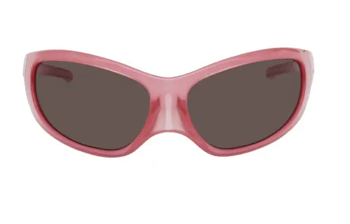 Balenciaga Acetate Irregular Shape Sunglasses Women's Pink