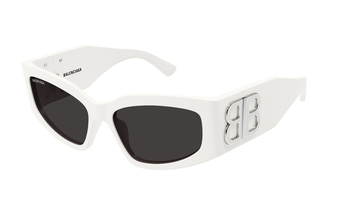 Balenciaga Recycled Acetate Irregular Shape Sunglasses Women's White
