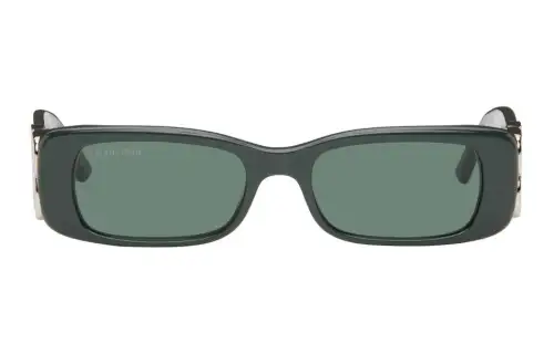 Balenciaga Acetate Rectangular Sunglasses Men's Dark Green