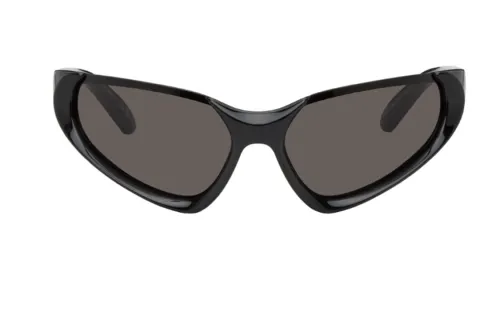 Balenciaga Bio Based Injection Molded Nylon, Metal Component Irregular Shape Sunglasses Unisex Black