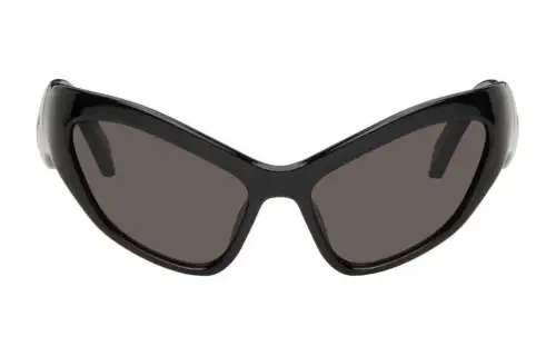 Balenciaga Bio nylon Irregular Shape Sunglasses Women's Black