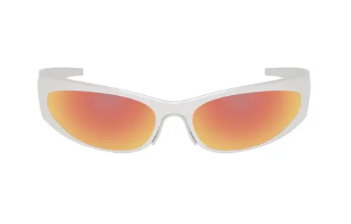 Balenciaga Aluminum Irregular Shape Sunglasses Unisex White