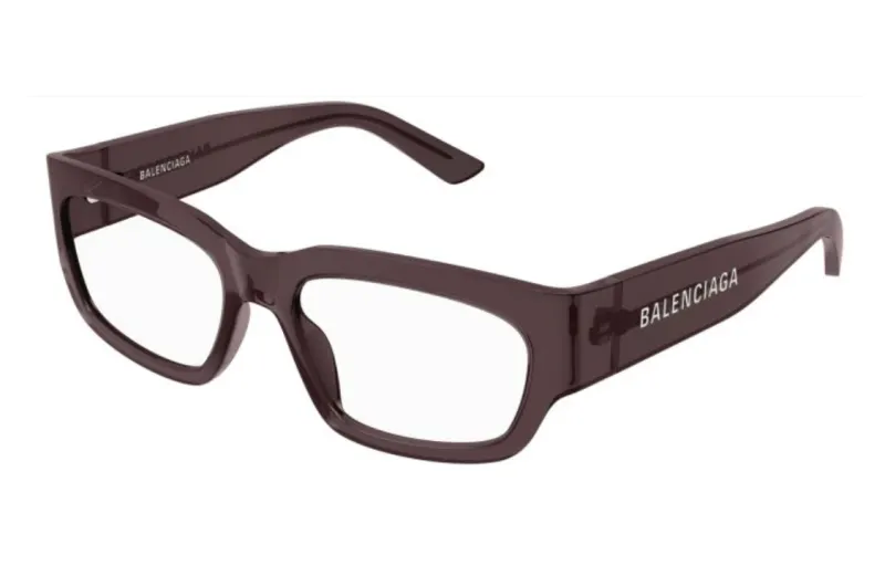 Balenciaga Acetate Irregular Shape Eyeglass Frames Men's Brown