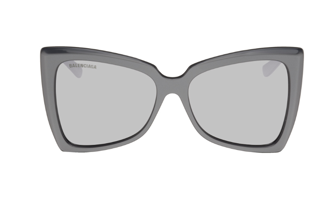 Balenciaga Acetate Plate Irregular Shape Sunglasses Men's Gray