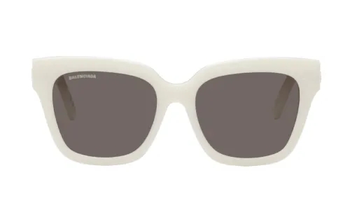 Balenciaga Acetate Metal Component Irregular Shape Sunglasses Men's White